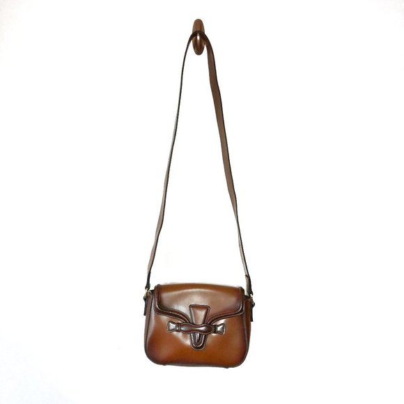 Vintage Handbags - Vintage Brown Faux Leather Crossbody Purse NWT